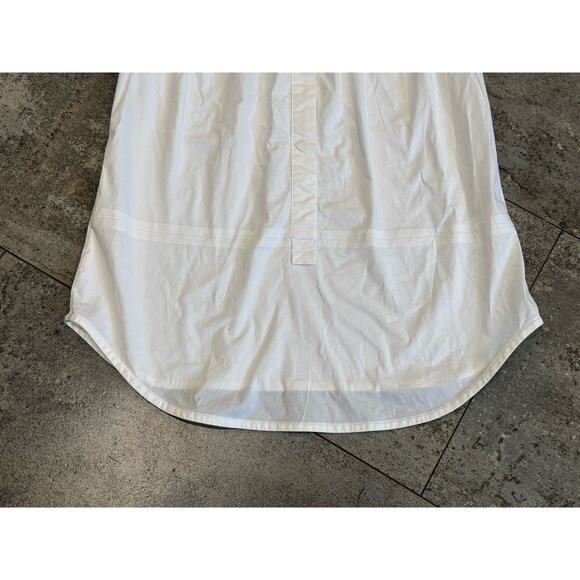 Peserico Tricot Poplin Short Sleeve White Shirt Blue Collar 42 US Medium Ribbed - Picture 2 of 11